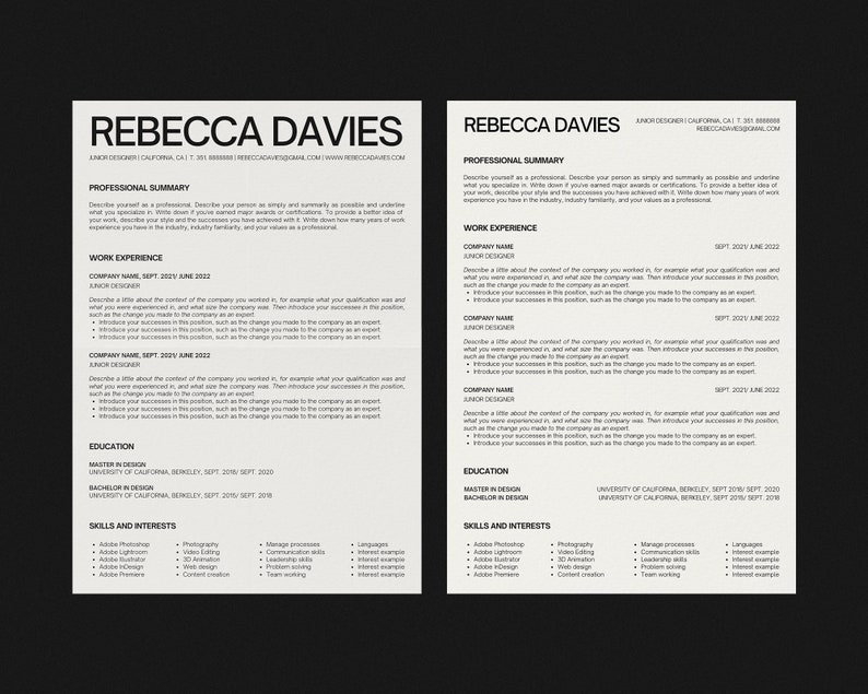 Modern Resume Template, Unique Resume Template, Resume Template Minimalist, Resume Template for Women, Canva Resume Template, Minimalist Resume Template, Digital Resume Template, Resume Template Canva, Minimal Resume Template, Resume Template Bundle
