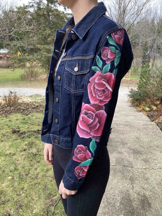Denim clearance rose jacket