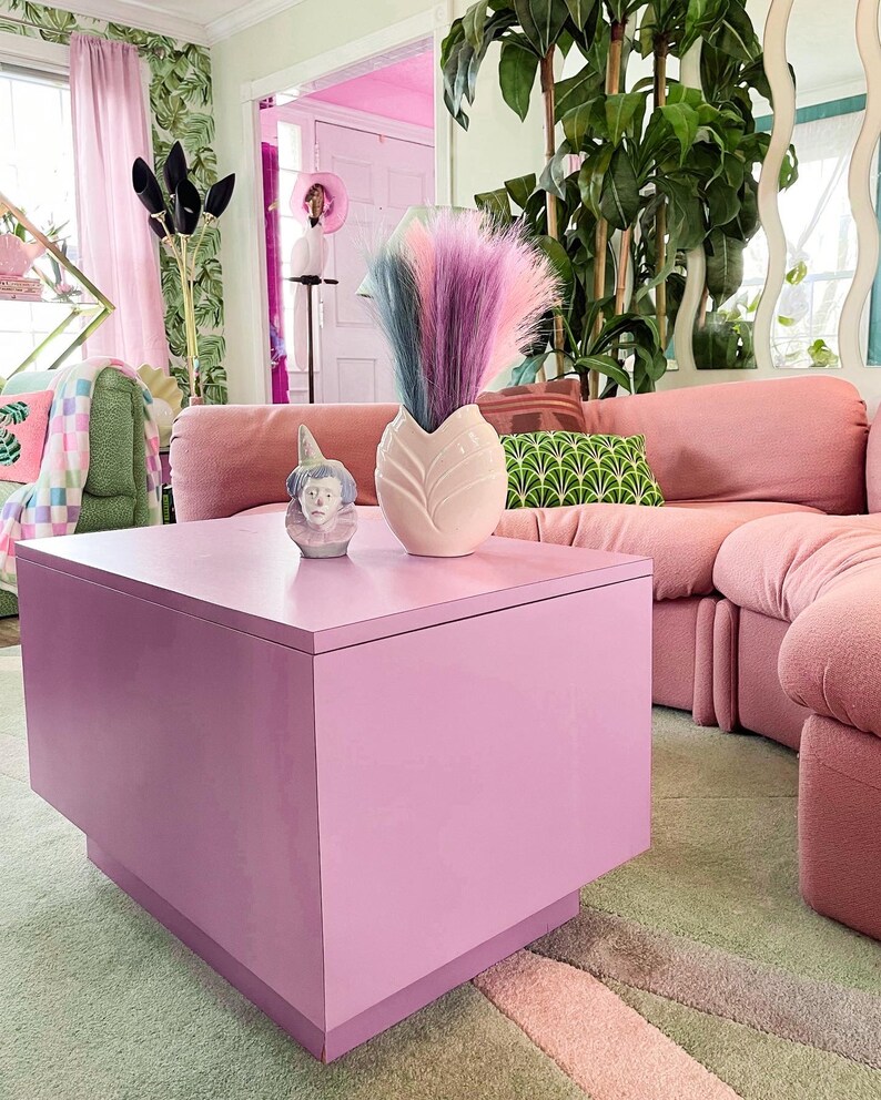 Vintage Purple Laminate Coffee Table Storage Coffee Table Etsy