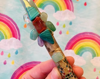 Aventurine Shamanic Crystal Magic Wand Pagan Wiccan Tools
