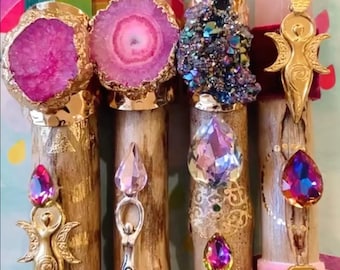 The GODDESS MAGIC Crystal WAND Collection, magic wands for lightworkers, high frequency magic wand, witch wand, pagan wand, isis