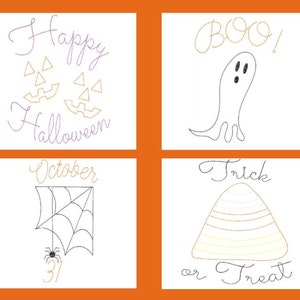 Halloween Quick Stitch Bundle of Four Embroidery PES Files 4 X 4 Hoop