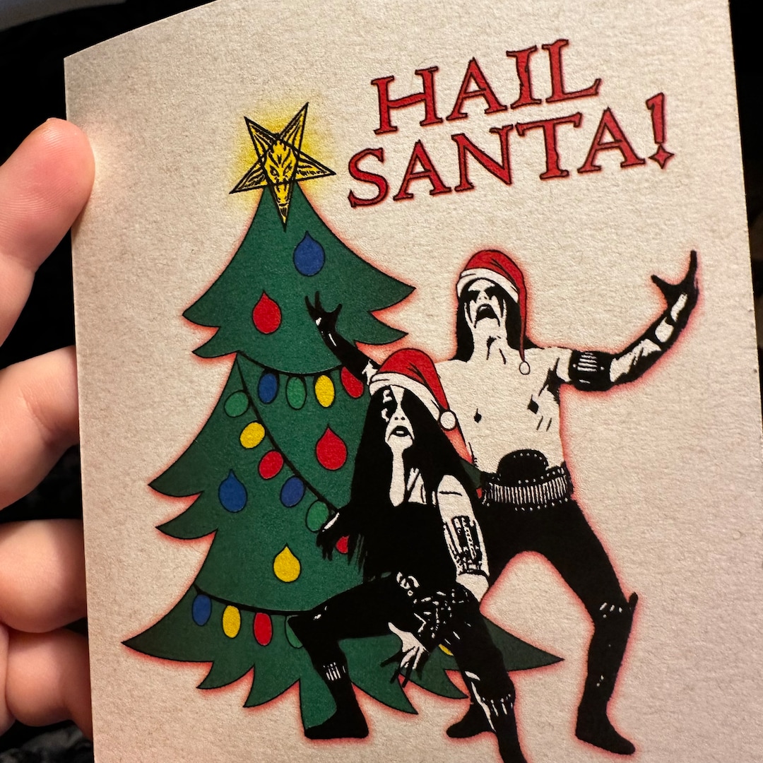 Black Metal Christmas Card 3 Immortal / Hail Santa Etsy