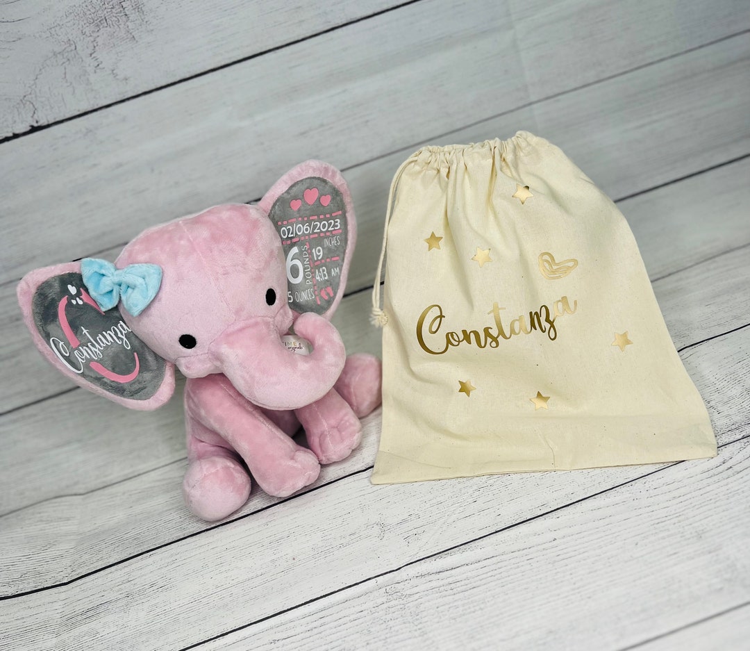 Elephant Stuffed Animal With Personalized Name and Birth Stats, New ...
