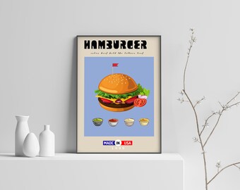 Yummy Hamburger Canvas Poster Art Picture Prints Kitchen Wall Hanging Decor HY2 Yummy Hamburger Canvas Poster Art Picture Prints Kitchen Wall Hanging Decor HY2