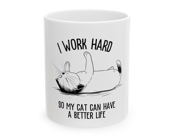 Funny Cat Quote | Ceramic Mug | Cat Lover Gift | White Coffee Cup | Office Mug | 11oz | Cat Mug | Cat Lady Tea Mug | Cat Mom Cat Dad | Poison