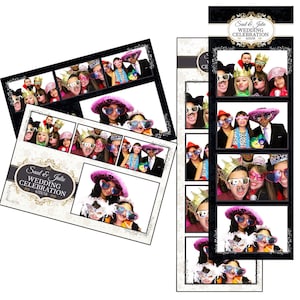 Cartão Postal 4x6 Modelo de Cabine de Fotos Selo de Casamento Florescer Preto e Branco 2x6