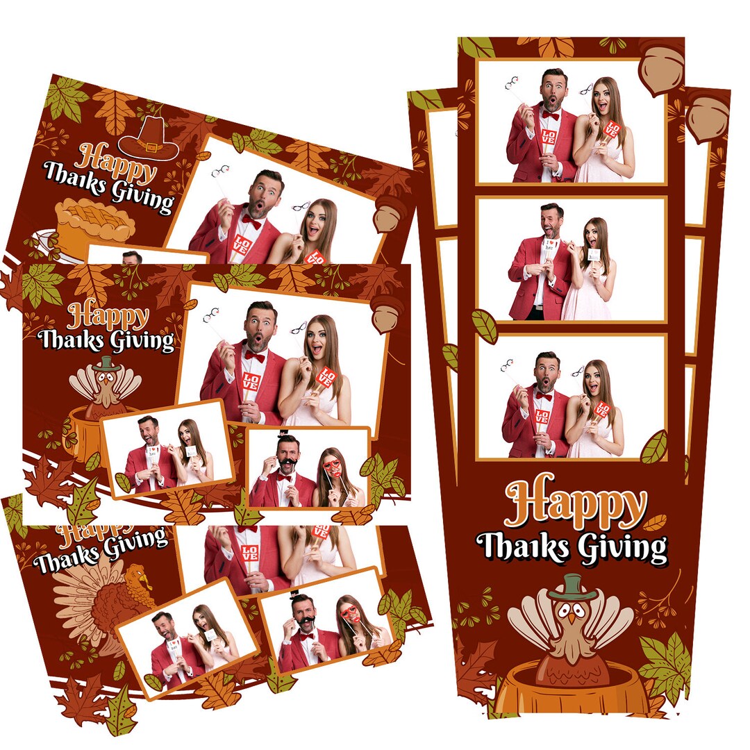 Photo Booth Template Thanksgiving Turkey Pie Combo Pack Both 2x6 Strip ...