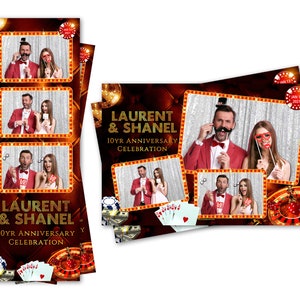 Modèle de photomaton Party Casino Spin Wheel Poker Cards à la fois 2 x 6 bandes et 4 x 6 fichiers de cartes postales sont inclus
