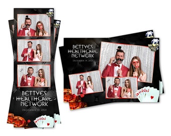 Photo Booth Template Party Casino Spin Wheel Poker Cards Both 2x6 Strip and 4x6 Postcard Files Are Included