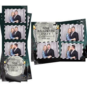 Photo Booth Template Halloween Moon Bats Party Sowohl 2x6 Streifen als auch 4x6 Postkarten Dateien sind enthalten