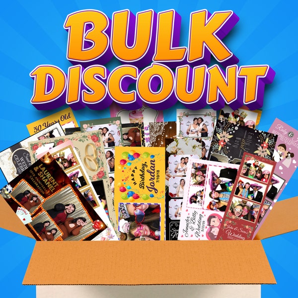 50 Photo Booth Templates HUGE Bulk Discount with Both 2x6 Strips and 4x6 Postcards Included in Each Set