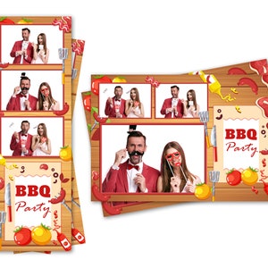 Photo Booth Vorlage Grill Sommer Party Sowohl 2x6 Streifen als auch 4x6 Postkartendateien sind enthalten