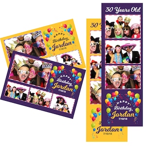 Photobooth Vorlage Geburtstag Luftballons Feier 2 Farben Sowohl 2x6 Streifen als auch 4x6 Postkartendateien sind enthalten
