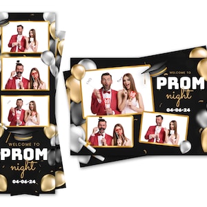 Modelo de cabine fotográfica para formatura, formatura, noite, chapéu, diploma, dourado, branco, preto, balões, faixa 2x6 e arquivos de cartão postal 4x6 estão incluídos