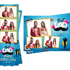 Photo Booth Template Best Dad Happy Fathers Day Beide 2x6 Streifen und 4x6 Postkarten Dateien sind enthalten