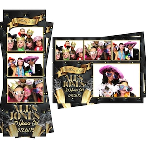Photo Booth Vorlage Club Party Champagner Es sind sowohl 2x6 Streifen als auch 4x6 Postkartendateien enthalten
