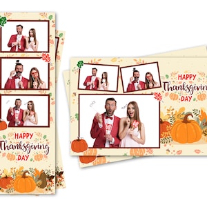 Photobooth Vorlage Happy Thanksgiving Kürbisse Herbstlaub Es sind sowohl 2x6 Streifen als auch 4x6 Postkartendateien enthalten