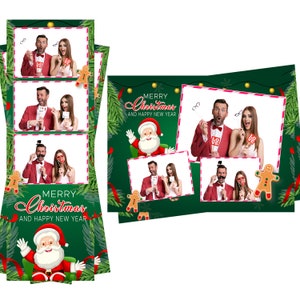 Photo Booth Vorlage Frohe Weihnachten Happy New Years Weihnachtsmann Verzicht Ginger Bread Man Beide 2x6 Streifen und 4x6 Postkarte Dateien Enthalten