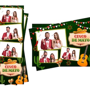 Modèle de photomaton Cinco De Mayo Les fichiers de carte postale 2 x 6 et 4 x 6 sont inclus