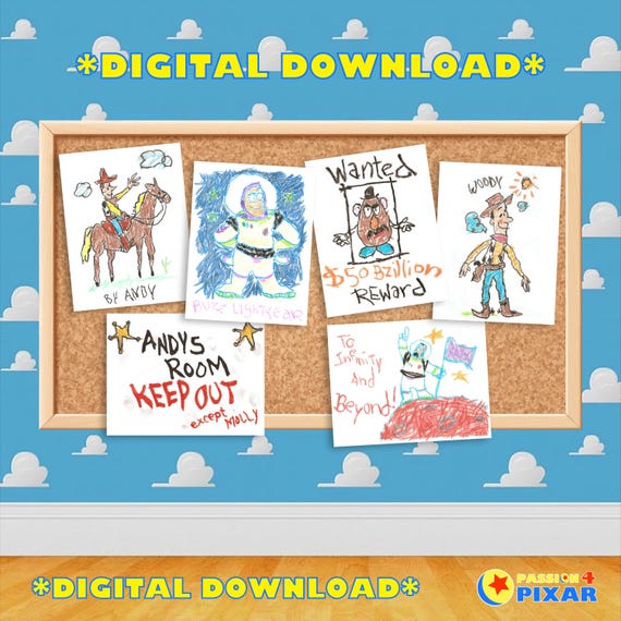 ディズニー／ピクサーのトイ・ストーリー アンディの部屋のクレヨン画