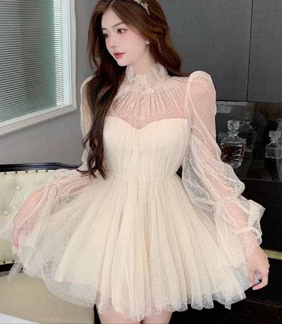 Korean Fashion Prom Party Dress Sexy Dress Women Long Sleeve - Etsy  Singapore