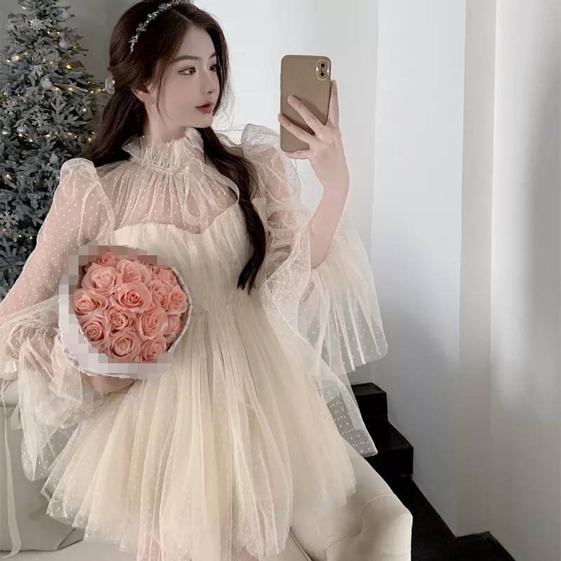 Korean Fashion Prom Party Dress Sexy Dress Women Long Sleeve Etsy