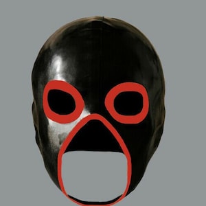 Rubber Latex Exterminator Mask Highlighted Open Eyes and Trimmed Open Mouth.
