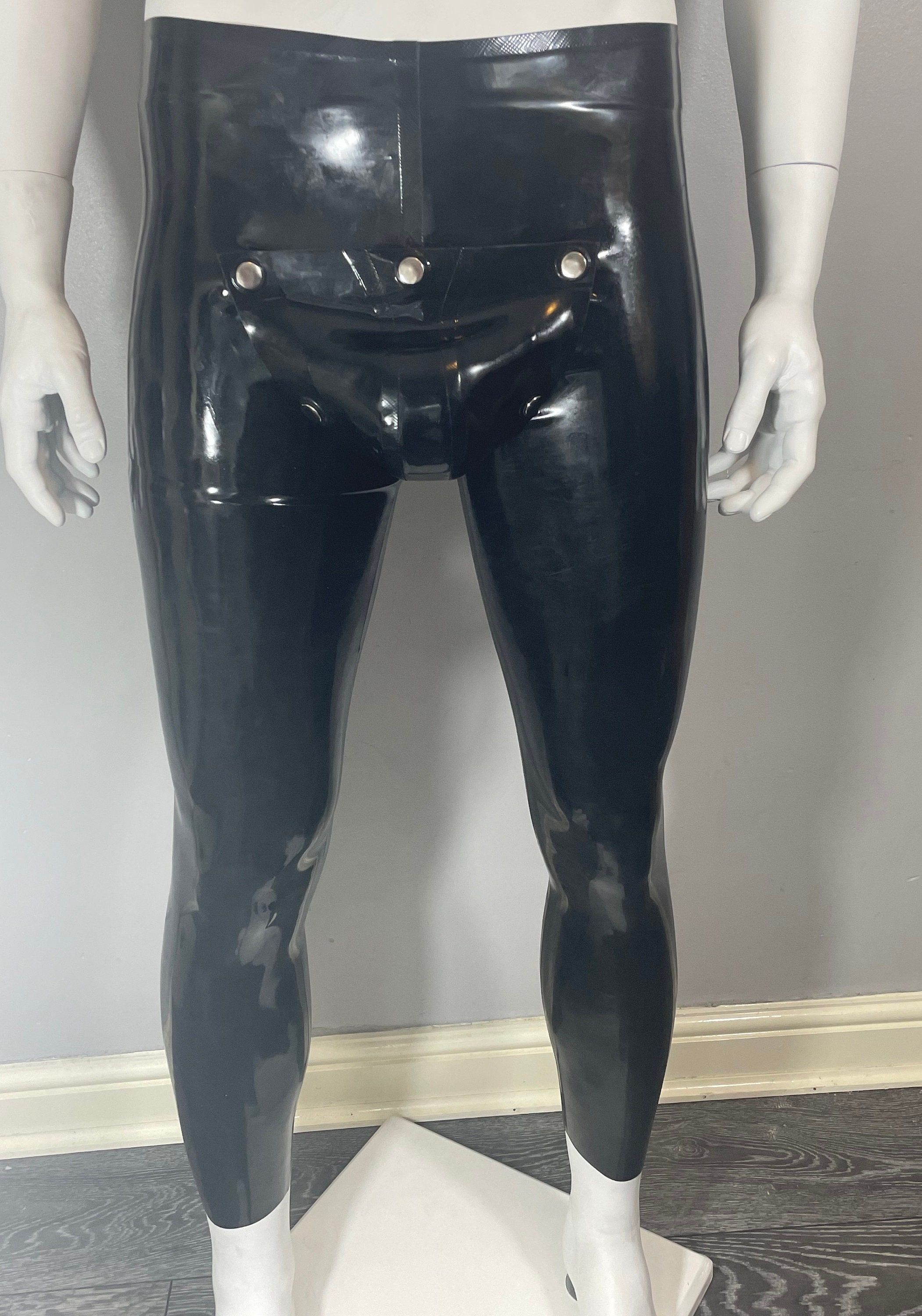 Rubber Latex Leggings With Cod Piece. 