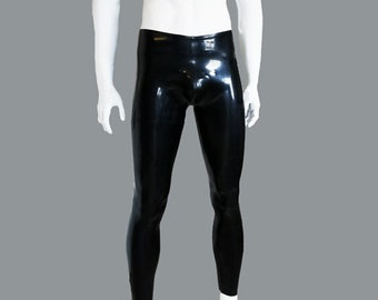 Rubber Latex Pouch Front Leggings.