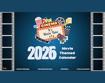 2026 Film Liebhaber Kalender — Printable, Desktop & Phone Version