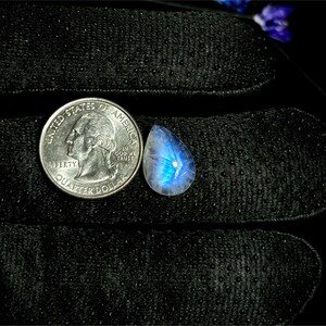 17x12x6mm, Flashy Moonstone Cabochon, Smooth Moonstone Gemstone, Blue Fire Moonstone Crystals, Loose Moonstone Pear Shape Cabochon Gemstone