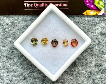 5 piezas, zafiros Gemmy Songea tallados, piedras de zafiro talladas en varios colores, zafiros naturales de nacimiento / TAMAÑO: 5 x 4 mm - 6 x 5 mm