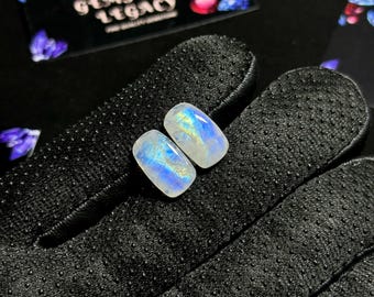 18x11x4mm, Rainbow Moonstone Cabs, Multi fire Moonstone Gemstone, Unique Flash Moonstone, Rare Moonstone Cabochon, Natural Moonstone Shop