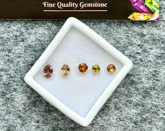 5 piezas, zafiros Songea certificados, piedras preciosas de zafiro natural facetadas, zafiros multicolores para joyería / TAMAÑO: 4 x 4 mm - 7 x 5 mm