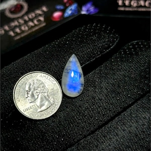 22x11x6mm, AAA Moonstone Cabochon, Smooth Polished Moonstone Gemstone, Blue Flash Moonstone For Jewelry, Rainbow Moonstone Pear Shape Stone