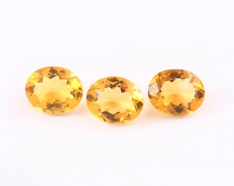 3 Piece set, Natural Citrine Pair, Citrine Loose Gemstone, Faceted Citrine cut stone, Citrine Jewelry, Oval Citrine Gemstone SIZE - 11x9x5mm