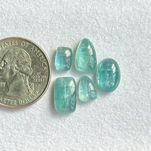 5 Piece, Mint Green Kyanite Cabochon Gemstone, Natural Kyanite Loose Gemstone, Kyanite For Jewelry Making | SIZE - 9x6x3mm To 12x7x4mm