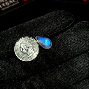 18x10x7mm, Flashy Moonstone Cabochon, Smooth Moonstone Gemstone, Blue Fire Moonstone Crystals, Loose Moonstone Pear Shape Cabochon Gemstone