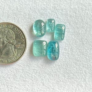 5 Piece, Mint Green Kyanite Cabochon Gemstone, Natural Kyanite Loose Gemstone, Kyanite For Jewelry Making | SIZE - 8x5x3mm To 11x7x4.5mm