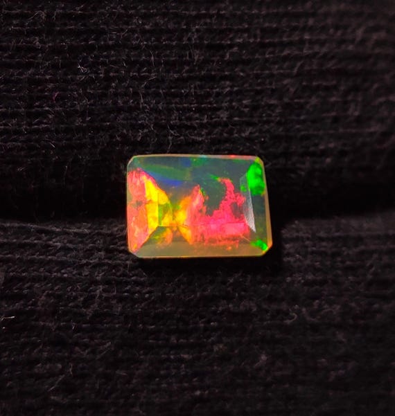 Flashy Fire Opal, Faceted Cut Opal Gemstone, Semi - Main Image