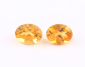 8x6x4mm, Natural Citrine Faceted Loose Gemstone, Calibrated Oval Gemstone Jewelry, Citrine Pair Gemstone, Citrine cut stone Jewelry Making