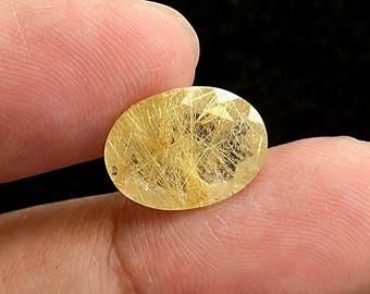 15x11x5 mm, gema de rutilo dorado natural tallada, gemas sueltas de rutilo talladas facetadas, cuarzo rutilado tallado, cristales de piedra natal
