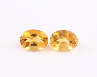 8x6x4mm, Natural Citrine Gemstone Pair, Citrine cut Gemstone, Citrine Faceted cut stone, Citrine For Jewelry, Citrine Oval cut Gemstone