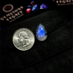 19x12x6mm, Flashy Moonstone Cabochon, Smooth Moonstone Gemstone, Blue Fire Moonstone Crystals, Loose Moonstone Pear Shape Cabochon Gemstone