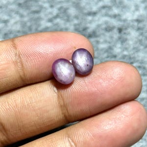 以下が含まれることがあります： 星形模様の入った、楕円形の紫色の宝石が2つ