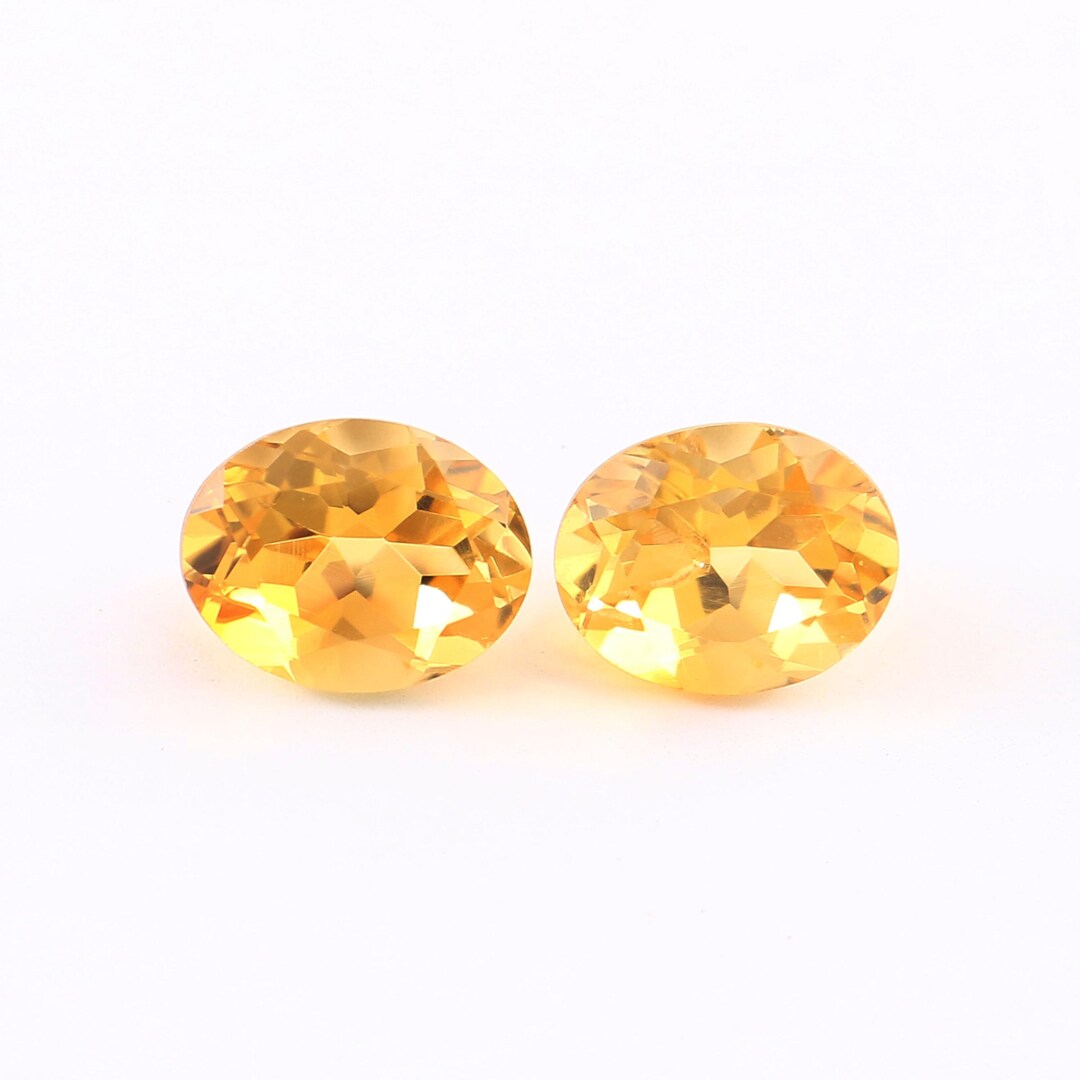 Lot De Citrines Naturelles Facettées - Forme Ovale 9x7mm - Pour Création De Bijoux