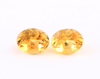 9x7x6mm, Natural Citrine Cut Stone, Faceted cut Citrine Gemstone, Citrine Oval cut Pair, Loose Gemstone cuts, Citrine For Jewelry Making