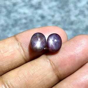 9x7x6mm, Six Rays Star Ruby Pair, Natural Star Ruby Cabochon Match Pair, Asterism Star Ruby Oval Shape Cabochon, Loose Gemstone For Jewelry