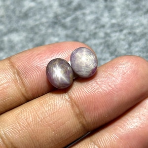 9x7x5mm, Six Rays Star Ruby Pair, Natural Star Ruby Cabochon Match Pair, Asterism Star Ruby Oval Shape Cabochon, Loose Gemstone For Jewelry